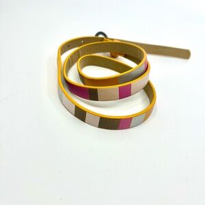 Striped Yellow and Pink Women's skinny Belt